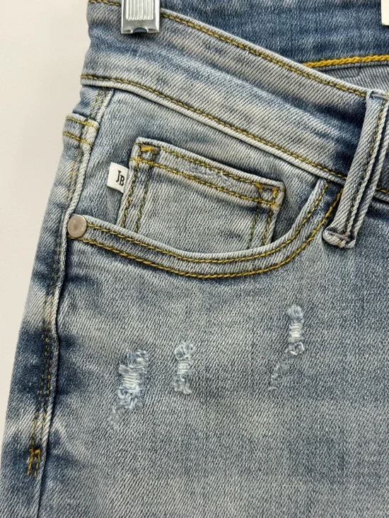 Judy Blue Light Wash Straight Fit Leg High Rise Distressed Denim Classic Fit - Picture 4 of 16